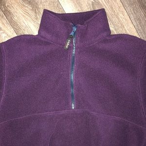 L.L. Bean fleece half zip jacket deep purple